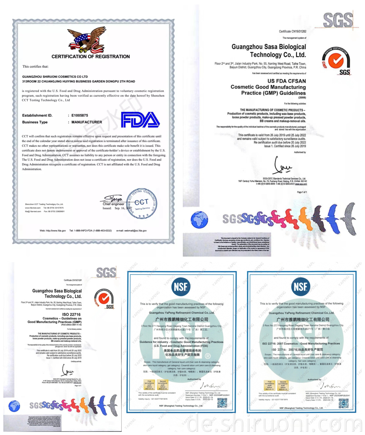 Shiruoni Certificates